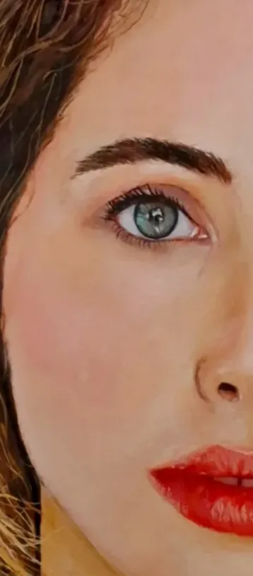 Detalle de retrato realista a color